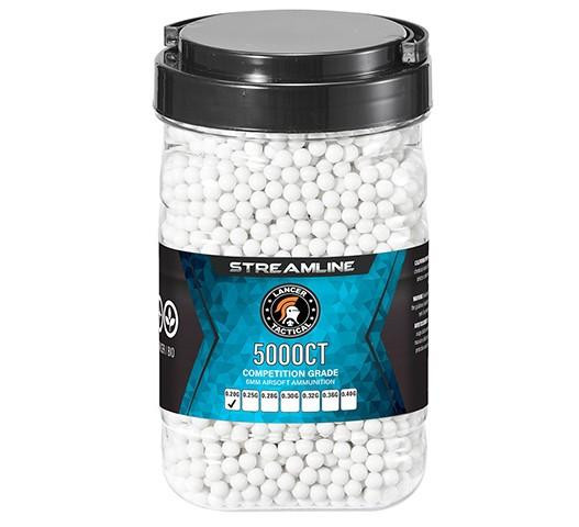 Lancer Tactical 5000 Round 0.20g Streamline Competition Grade Outdoor Tracer Airsoft BBs, Green