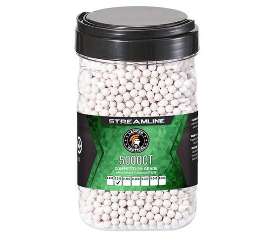 Lancer Tactical 5000 Round 0.25g Streamline Competition Grade Outdoor Airsoft BBs, White