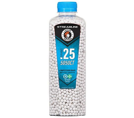 Lancer Tactical 5050 Round 0.25g Streamline Competition Grade Outdoor Tracer Airsoft BB Bottle, Gree