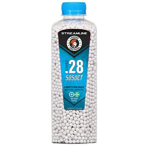 Lancer Tactical 5050 Round 0.28g Streamline Competition Grade Outdoor Tracer Airsoft BB Bottle, Gree