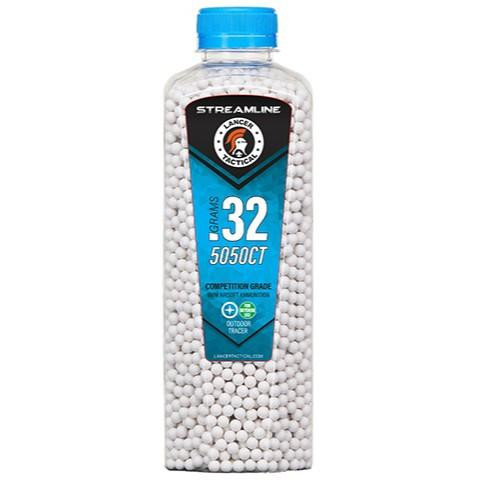 Lancer Tactical 5050 Round 0.32g Streamline Competition Grade Outdoor Tracer Airsoft BB Bottle, Gree