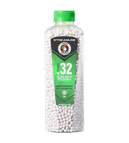 Lancer Tactical 5050 Round 0.32g Streamline Airsoft Bio BBs, White