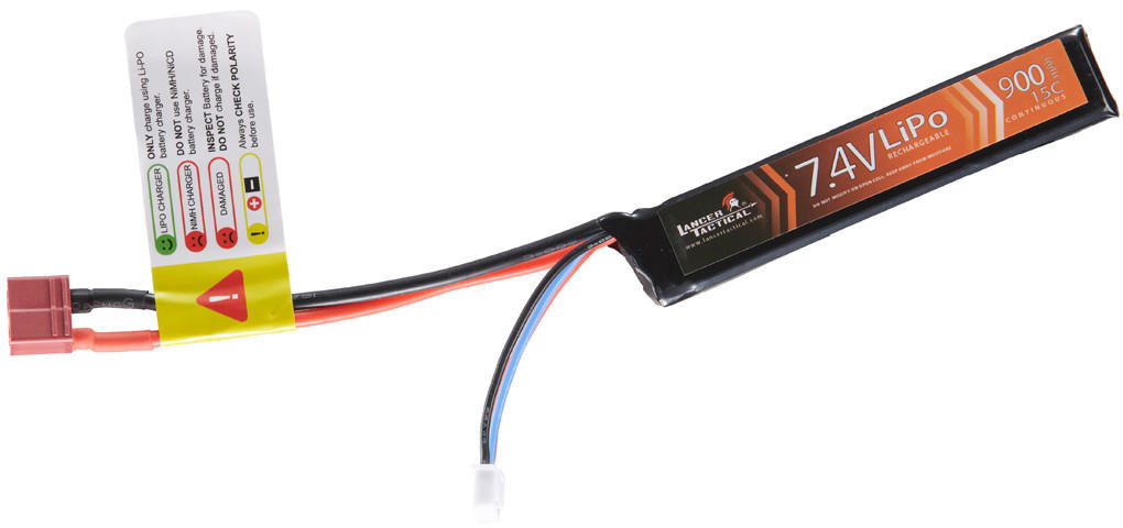 Lancer Tactical 7.4v 900mAh 15C LiPO Battery, Deans Connector