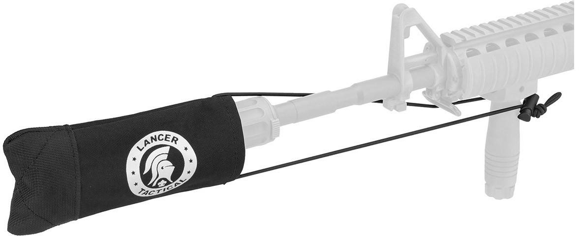 Lancer Tactical Airsoft Barrel Cover w/ Bungee Cord, Black