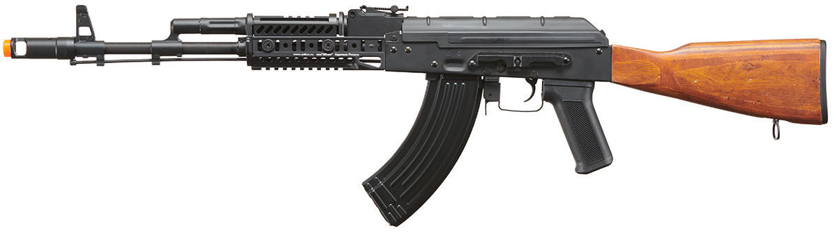 Lancer Tactical AK-Series AEG Airsoft Rifle w/ Flash Hider, Black/Wood