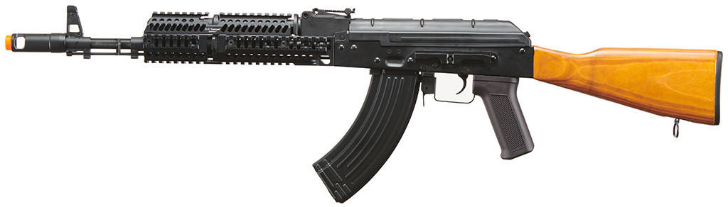 Lancer Tactical AK-Series AEG Airsoft Rifle w/ Wood Stock, Black
