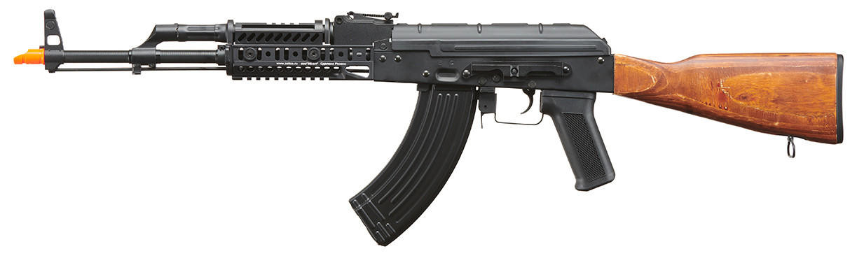 Lancer Tactical AK-Series AK-74M Non ETU AEG Airsoft Rifle, Black/Wood