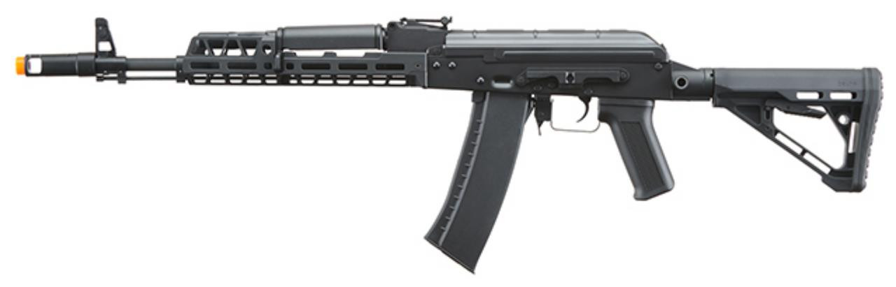 Lancer Tactical AK74 Full Metal Airsoft Rifle w/ 10.5 inch CNC M-LOK Handguard and Delta Stock, Blac
