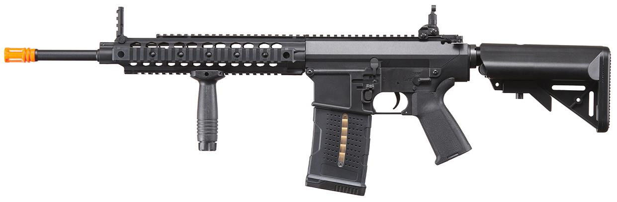 Lancer Tactical Battleaxe AEG Airsoft Rifle w/ SOPMOD Stock & Quad Picatinny Handguard, Black