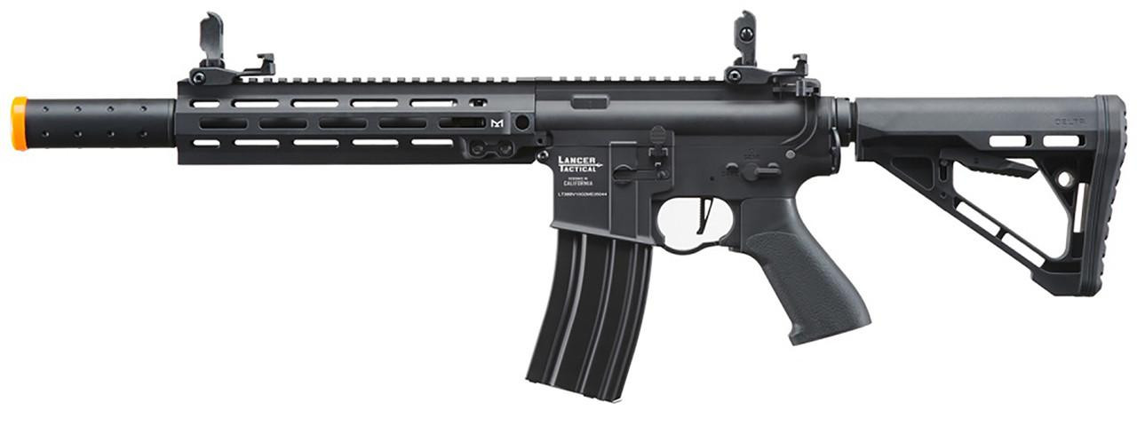Lancer Tactical Blazer 10" M-LOK Proline Series M4 Airsoft Rifle with Delta Stock & Mock Suppressor,