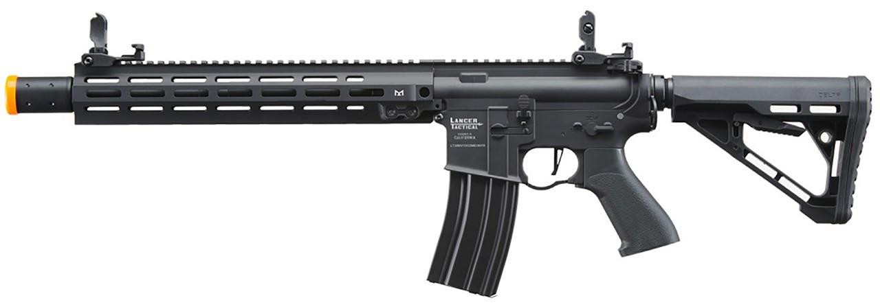 Lancer Tactical Blazer 13" M-LOK Proline Series M4 Airsoft Rifle with Delta Stock & Mock Suppressor,