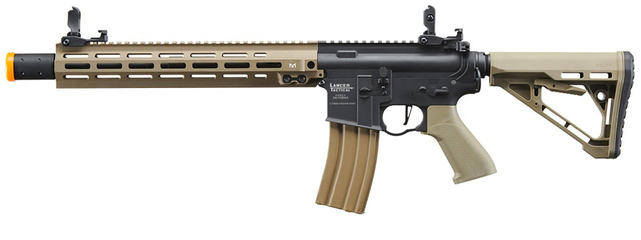 Lancer Tactical Blazer 13" M-LOK Proline Series M4 Airsoft Rifle with Delta Stock & Mock Suppressor,