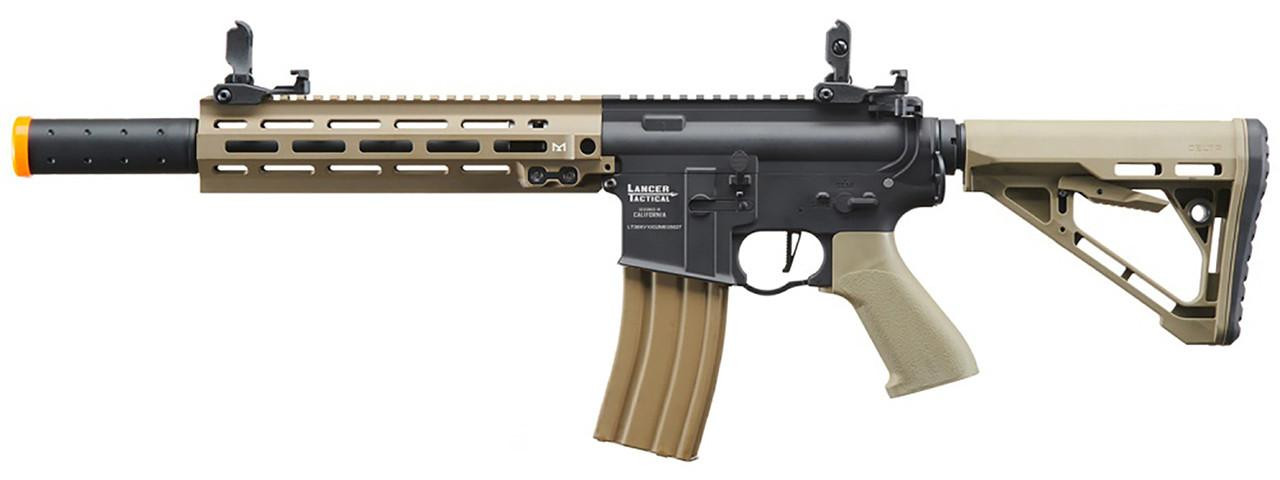 Lancer Tactical Blazer 10" M-LOK Proline Series M4 Airsoft Rifle with Delta Stock & Mock Suppressor,