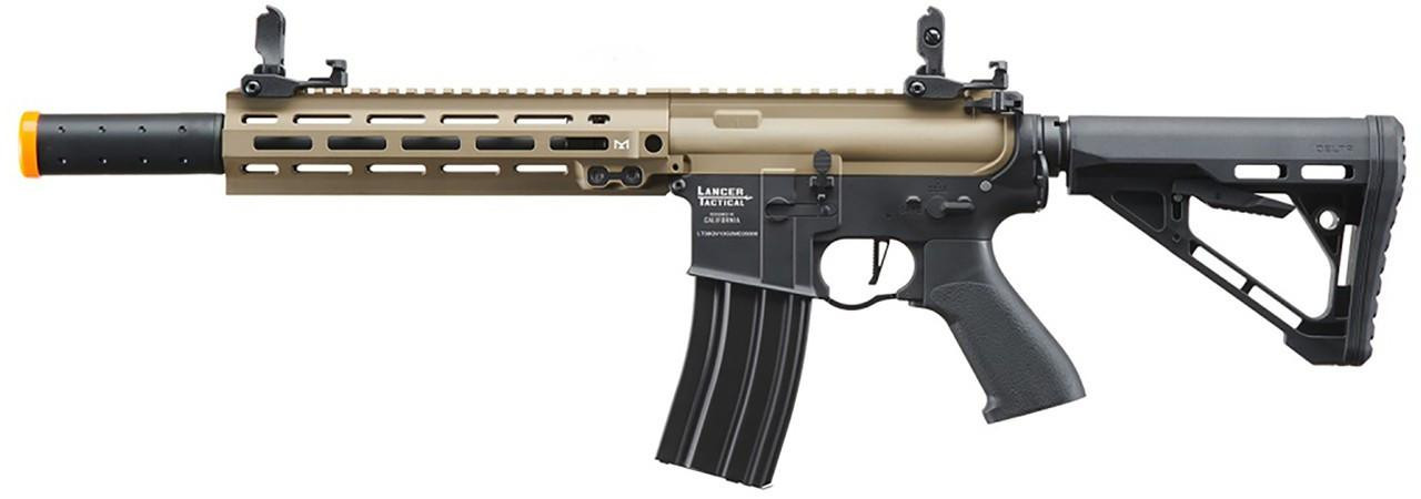 Lancer Tactical Blazer 10" M-LOK Proline Series M4 Airsoft Rifle with Delta Stock & Mock Suppressor,