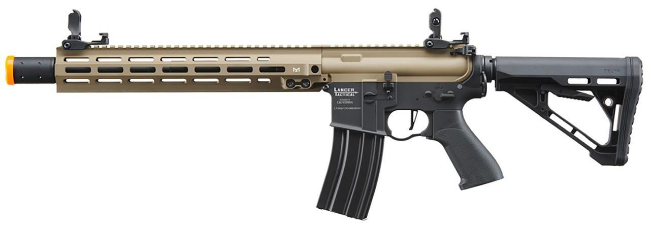 Lancer Tactical Blazer 13" M-LOK Proline Series M4 Airsoft Rifle with Delta Stock & Mock Suppressor,