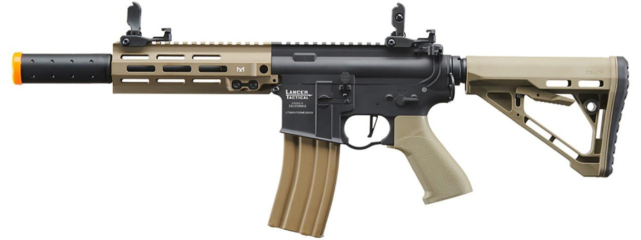 Lancer Tactical Blazer 7" M-LOK Proline Series M4 Airsoft Rifle with Delta Stock & Mock Suppressor,