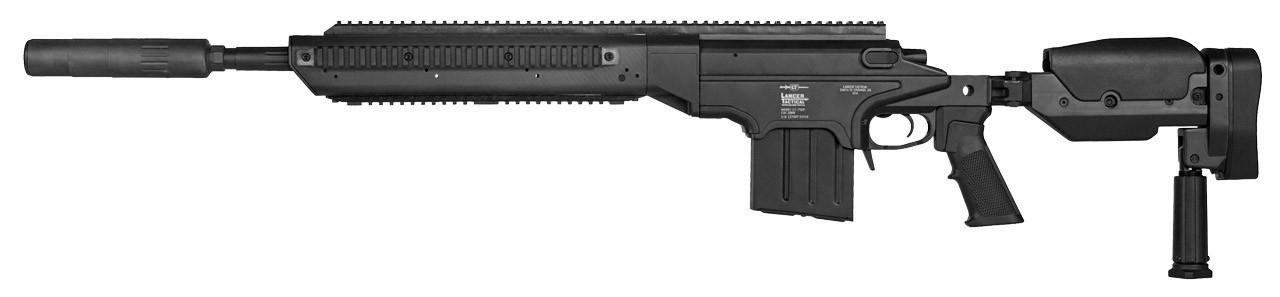 Lancer Tactical Bolt Action Airsoft Sniper Rifle w/ Folding Stock, Black