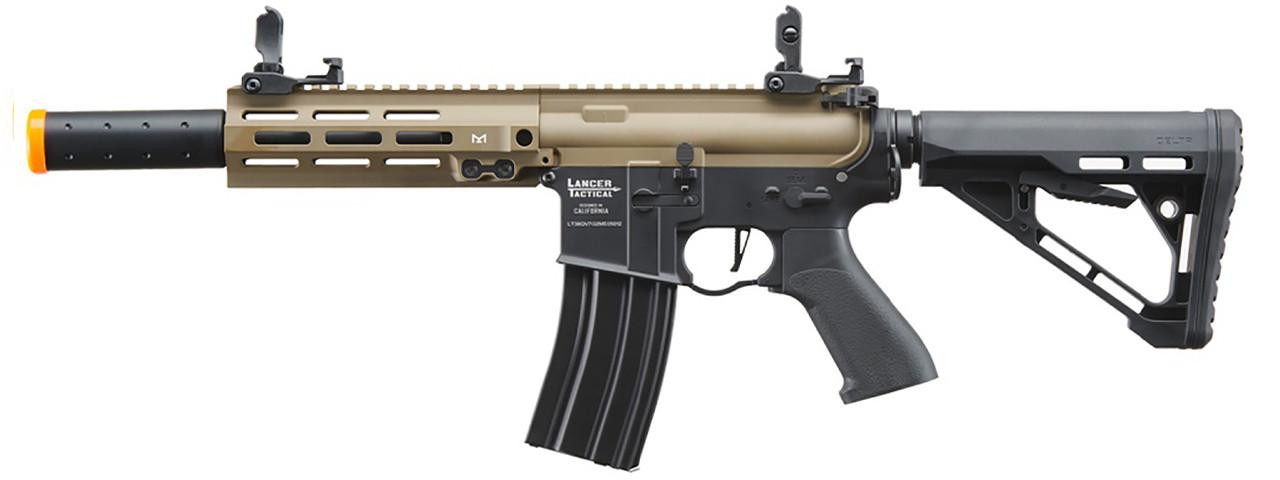 Lancer Tactical Blazer 7" M-LOK Proline Series M4 Airsoft Rifle with Delta Stock & Mock Suppressor,