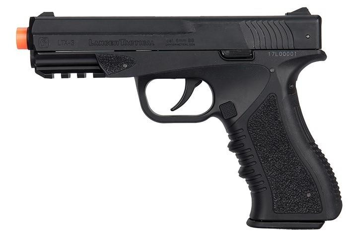 Lancer Tactical Defender LTX-3 CO2 Half-Blowback Airsoft Pistol, Black