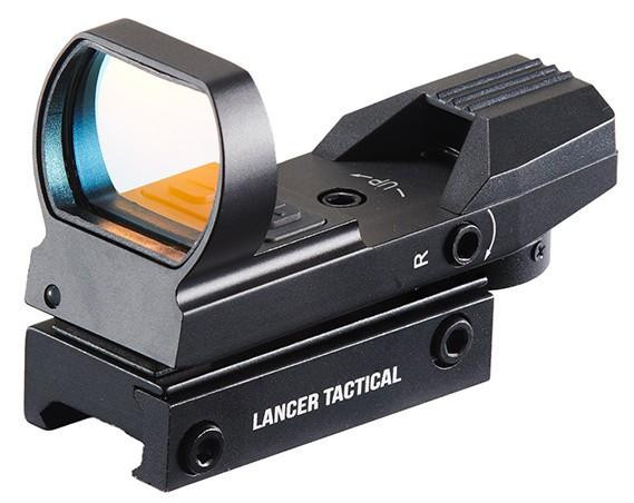Lancer Tactical Dual Red Green 4 Reticle Reflex Scope, Black