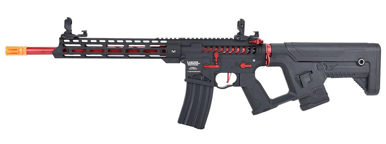 Lancer Tactical Enforcer Series BLACKBIRD Skeleton ProLine Low FPS Airsoft Rifle w/ Alpha Stock, Bla
