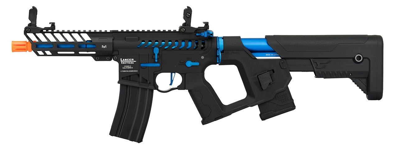 Lancer Tactical Enforcer Series NEEDLETAIL Skeleton ProLine AEG Airsoft Rifle, Black/Navy Blue
