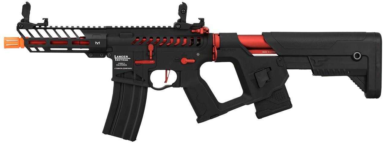 Lancer Tactical Enforcer Series NEEDLETAIL Skeleton ProLine AEG Airsoft Rifle, Black/Red