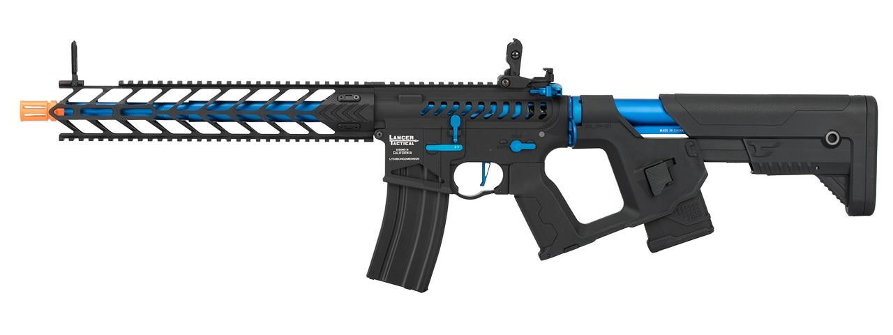 Lancer Tactical Enforcer Series NIGHT WING Skeleton ProLine High FPS AEG Airsoft Rifle, Black / Navy