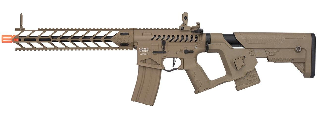 Lancer Tactical Enforcer Series NIGHT WING Skeleton ProLine High FPS AEG Airsoft Rifle, Tan