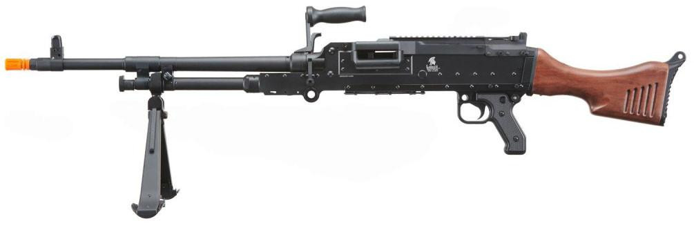Lancer Tactical Full Metal M240W Airsoft AEG Squad Automatic Machine Gun with Box Magazine, Black &