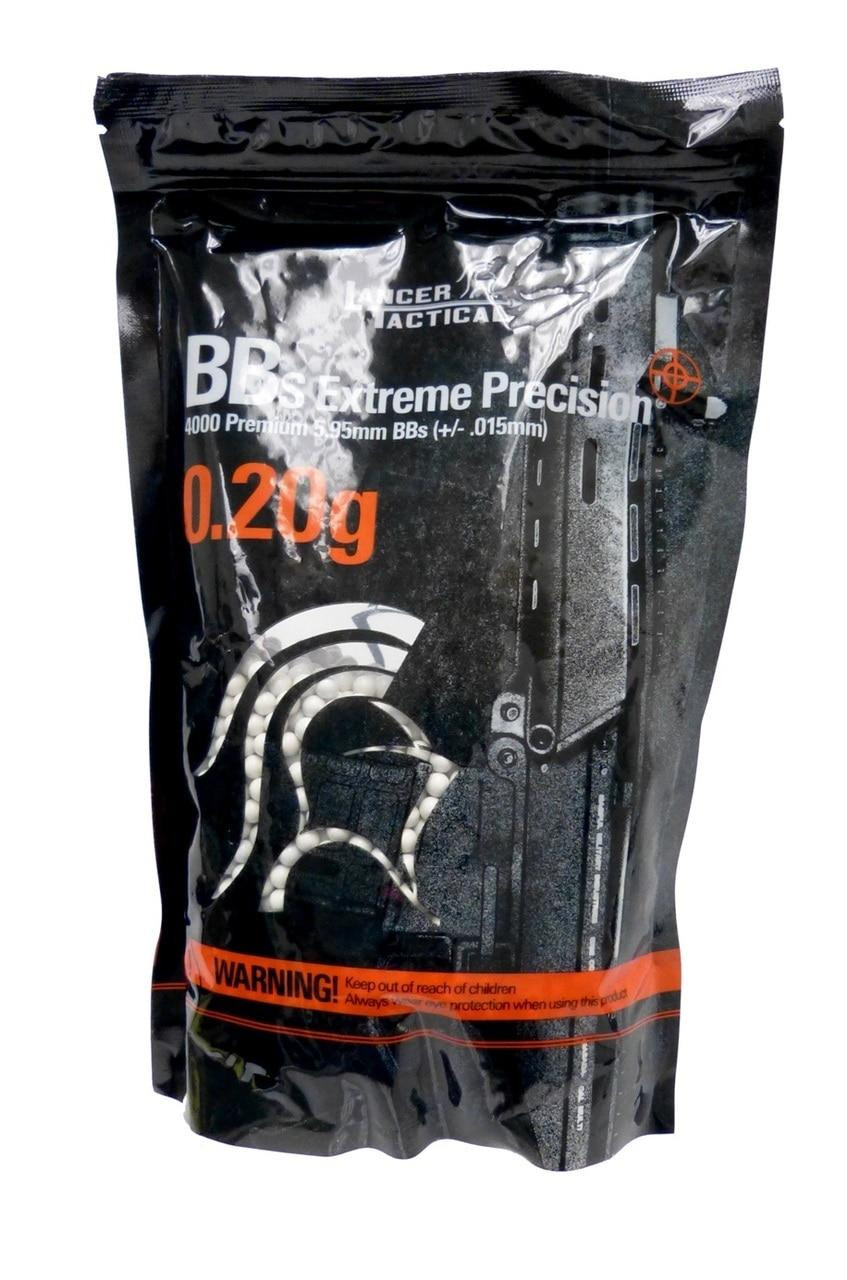 Lancer Tactical Extreme Precision 0.20g 6mm BBs, 4000 Rounds, White