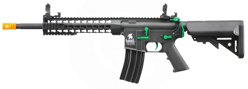 Lancer Tactical Gen 2 13.5" Keymod M4 Carbine Airsoft AEG Rifle, Black/Green