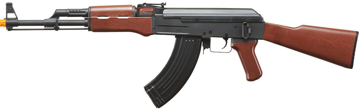 Lancer Tactical Gen 2 AK47 AEG Airsoft Rifle w/ Full Stock, Black/Wood