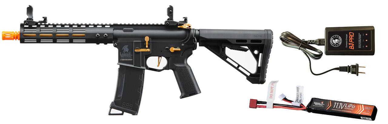 Lancer Tactical Gen 3 Archon 9" M-LOK M4 Airsoft AEG Rifle w/ Delta Stock w/ LiPO Battery/Charger Bu