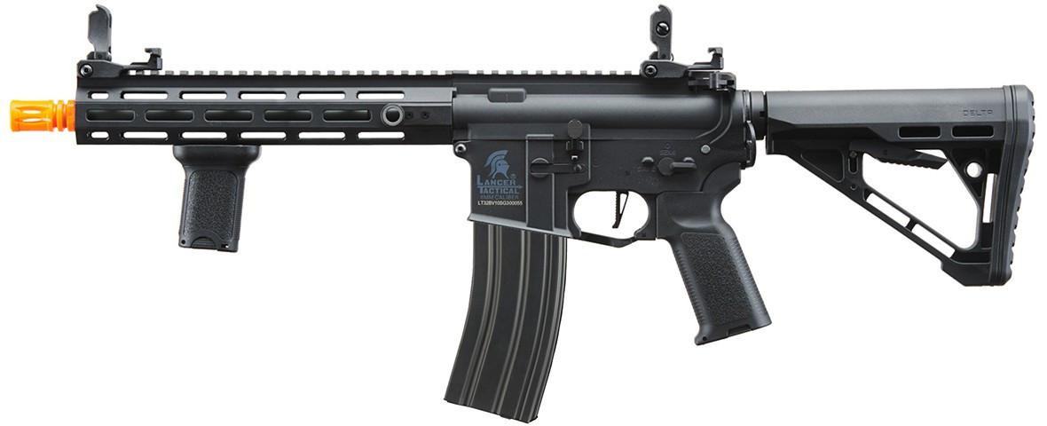Lancer Tactical Gen 3 Hellion M-LOK 10" Airsoft M4 AEG with Delta Stock, Black