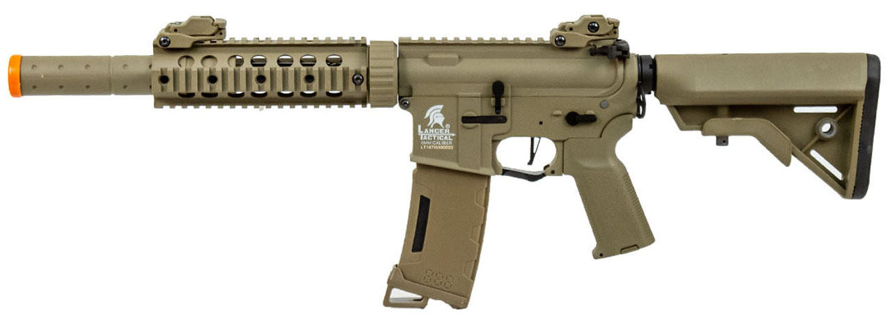 Lancer Tactical Gen 3 M4 Carbine SD AEG Airsoft Rifle, Tan