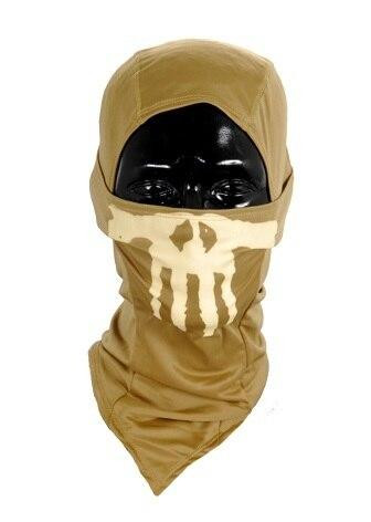 Lancer Tactical Ghost Balaclava, Tan w/ Glow in the Dark Skull Design