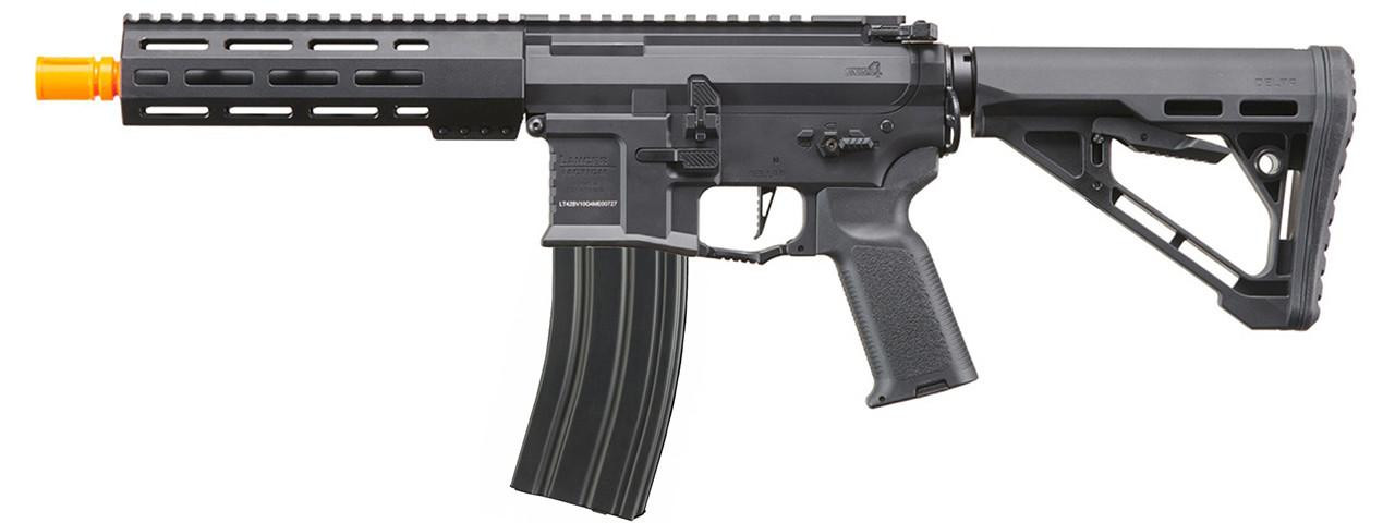 Lancer Tactical Gen 4 Predator SBR Airsoft AEG Rifle w/ PTS SR 7.5" Rail System & Nebula II ETU, Bla