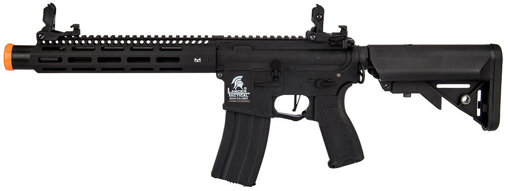 Lancer Tactical Hybrid Gen 2 Hellion M4 SPC 10" ETU Airsoft AEG Rifle, Black