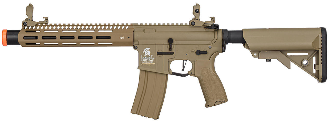 Lancer Tactical Hybrid Gen 2 Hellion M4 SPC Hybrid 10" ETU Airsoft AEG Rifle, Tan