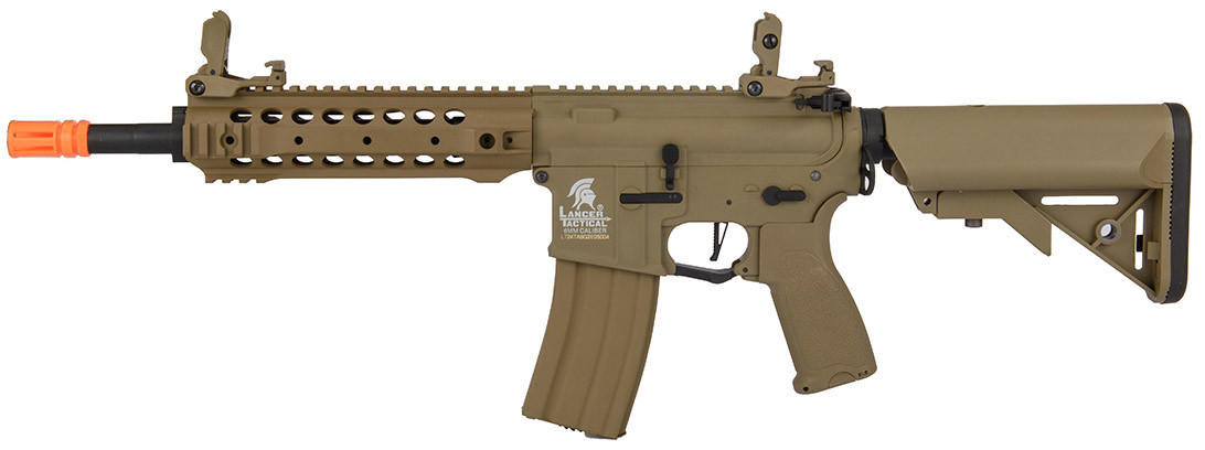 Lancer Tactical Hybrid M4 Carbine AEG Airsoft Rifle, Tan
