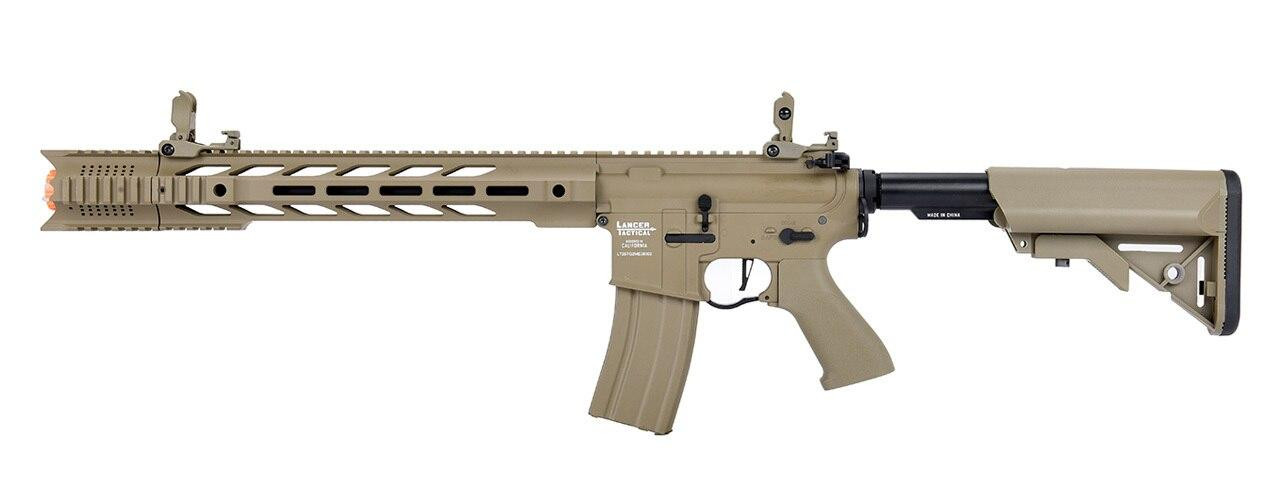Lancer Tactical Interceptor SPR ProLine Series Airsoft Rifle, High FPS Version, Tan