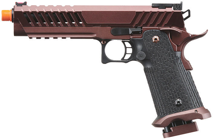 Lancer Tactical Knightshade Hi-Capa Gas Blowback Airsoft Pistol, Black/Bronze