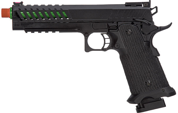 Lancer Tactical Knightshade Hi-Capa GBB Airsoft Pistol, Black/Green