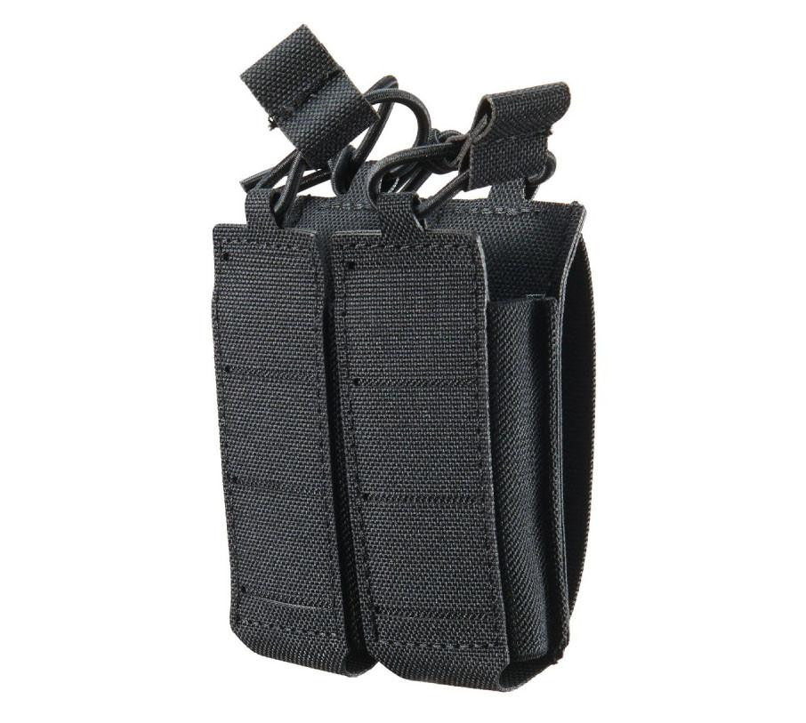 Lancer Tactical Laser Cut Open Top Double Pistol Magazine Pouch, Black