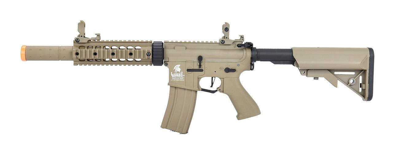 Lancer Tactical LT-15 M4 SD 7” Hybrid Gen 2 High FPS AEG Airsoft Rifle, Tan