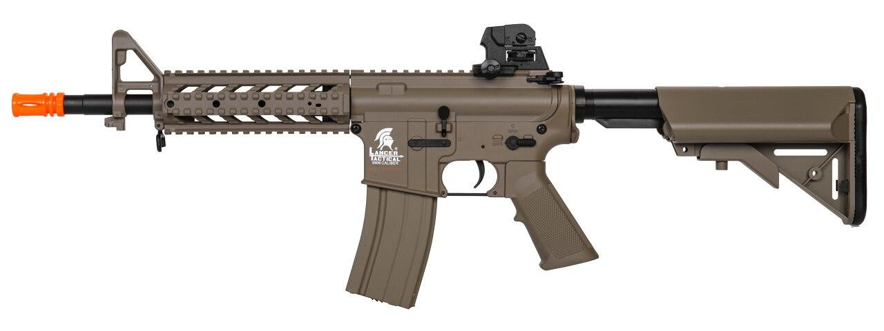 Lancer Tactical LT-23T CQB Quad RIS M4 Airsoft Rifle AEG, Tan