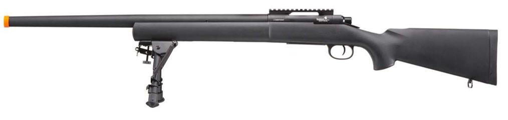 Lancer Tactical M24 Bolt Action Airsoft Sniper Rifle w/ Bipod, Black