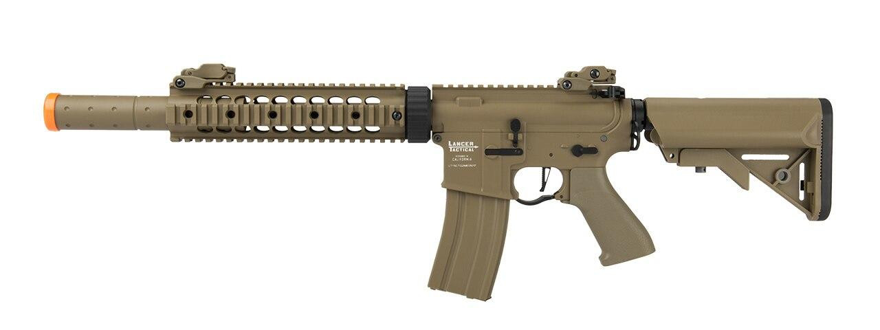 Lancer Tactical M4 SD Proline Series 9" Rail High FPS Airsoft Rifle, Tan