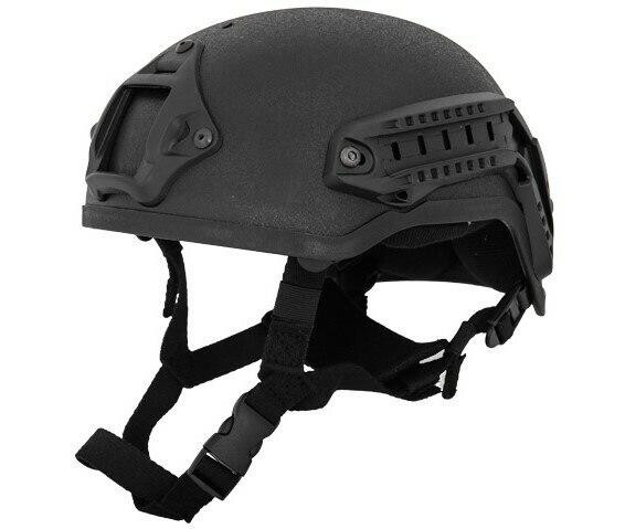Lancer Tactical MICH 2001 NVG Helmet w/ Rails, Black